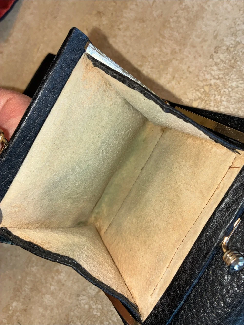 Dooney & Bourke wallet Black Pebbled Leather, Brown interior and Trim VTG GUC